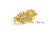 10pcs Single Circle Silver Leaves Press Clasp for DIY Jewelry Making