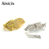10pcs Single Circle Silver Leaves Press Clasp for DIY Jewelry Making