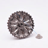 10pc Turquoise Gunmetal Sun Flower Western Saddle Conchos