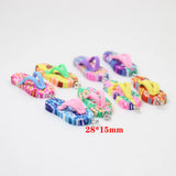 10pcs Mixed Colour Clay Slippers Charm Pendant for Jewelry DIY