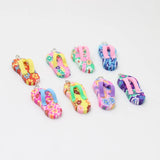 10pcs Mixed Colour Clay Slippers Charm Pendant for Jewelry DIY
