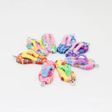 10pcs Mixed Colour Clay Slippers Charm Pendant for Jewelry DIY