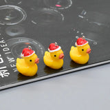 10pcs Christmas Yellow Duck Resin Charms Funny Pendant Earring Keychain DIY
