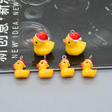 10pcs Christmas Yellow Duck Resin Charms Funny Pendant Earring Keychain DIY