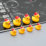 10pcs Christmas Yellow Duck Resin Charms Funny Pendant Earring Keychain DIY