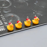 10pcs Christmas Yellow Duck Resin Charms Funny Pendant Earring Keychain DIY