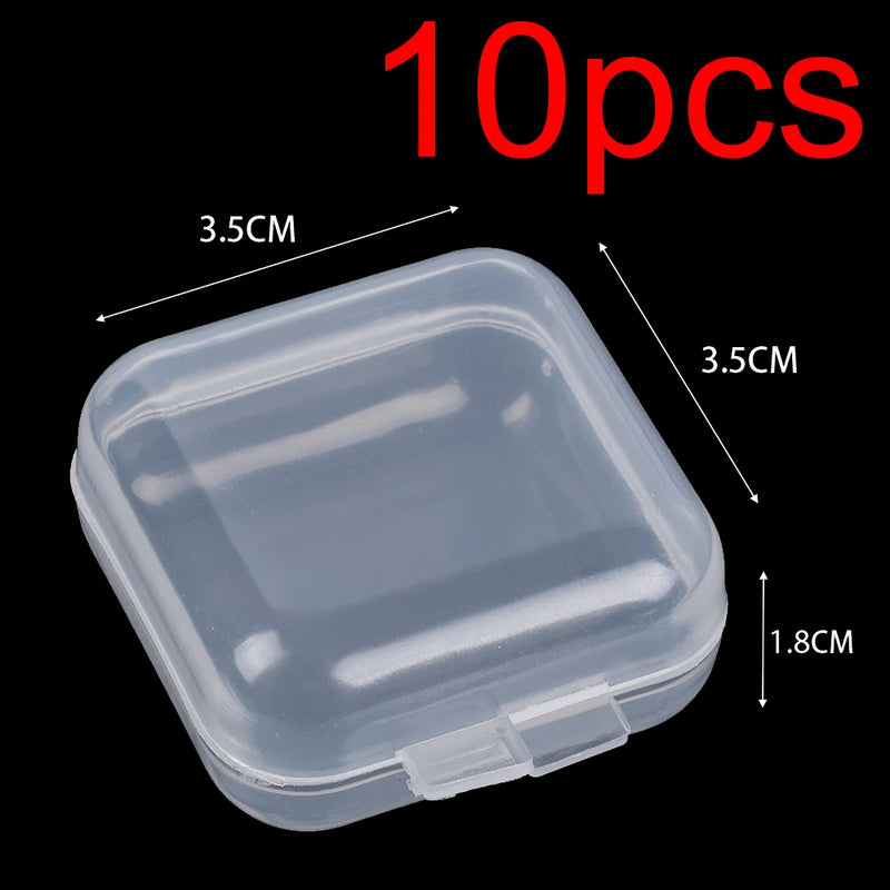 10pcs Small Transparent Jewelry Packaging Boxes Necklace Ring Earrings Case