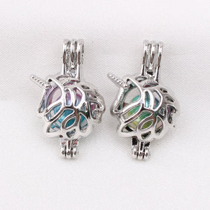 10pcs Horse Unicorn Pearl Cage Locket Pendants for Necklace