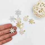 10pcs Snowflake Enamel Charms Pendants for DIY Jewelry Christmas Decor Gift