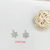 10pcs Snowflake Enamel Charms Pendants for DIY Jewelry Christmas Decor Gift