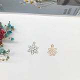 10pcs Snowflake Enamel Charms Pendants for DIY Jewelry Christmas Decor Gift