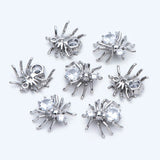 10pcs Spider Charms Cubic Zirconia Pendants Jewelry Making Findings Accessory