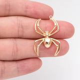 10pcs Real Plated Brass Spider Charms for Jewelry Making DIY (GB-3132)