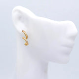 10pcs Spiral Stud Earring, Pearl Peg, CZ Paved Ear Post (#GB-1604)