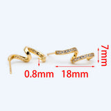 10pcs Spiral Stud Earring, Pearl Peg, CZ Paved Ear Post (#GB-1604)