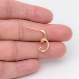 10pcs Spiral Stud Earring, Pearl Peg, CZ Paved Ear Post (#GB-1604)