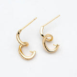 10pcs Spiral Stud Earring, Pearl Peg, CZ Paved Ear Post (#GB-1604)