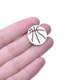 10pcs Stainless Steel Sport Basketball & Football Pendants for Jewelry Making