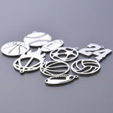 10pcs Stainless Steel Sport Basketball & Football Pendants for Jewelry Making