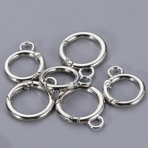 10pcs Double O Ring Openable Bag Belt Buckle Snap Clasp ID 16/19mm