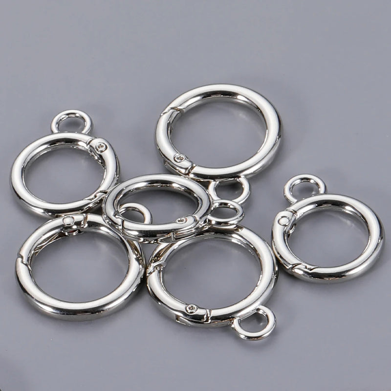 10pcs Double O Ring Openable Bag Belt Buckle Snap Clasp ID 16/19mm