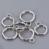 10pcs Double O Ring Openable Bag Belt Buckle Snap Clasp ID 16/19mm