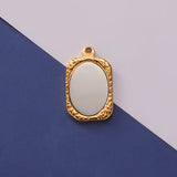 10pcs Stainless Steel Square Plate Charm DIY Craft Necklace Keychain