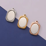 10pcs Stainless Steel Square Plate Charm DIY Craft Necklace Keychain