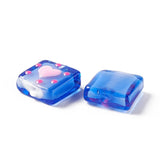 10pcs Square Lampwork Beads with Heart Pattern For Jewelry DIY Making