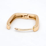 10pcs 18K Square Huggie Earrings 15mm, Brass Hoop for DIY Jewelry Making