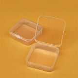 10pcs Plastic Box 6.5*6.5*1.9cm Transparent Jewelry Findings Storage