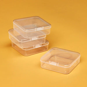 10pcs Plastic Box 6.5*6.5*1.9cm Transparent Jewelry Findings Storage