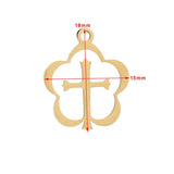 10pcs Stainless Steel Hollow Flower Cross Charm Pendants DIY Jewelry Making