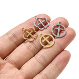 10pcs Stainless Steel Hollow Flower Cross Charm Pendants DIY Jewelry Making