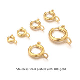 10pcs Stainless Steel 18K Spring Ring Clasp With Open Jump Ring