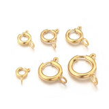 10pcs Stainless Steel 18K Spring Ring Clasp With Open Jump Ring