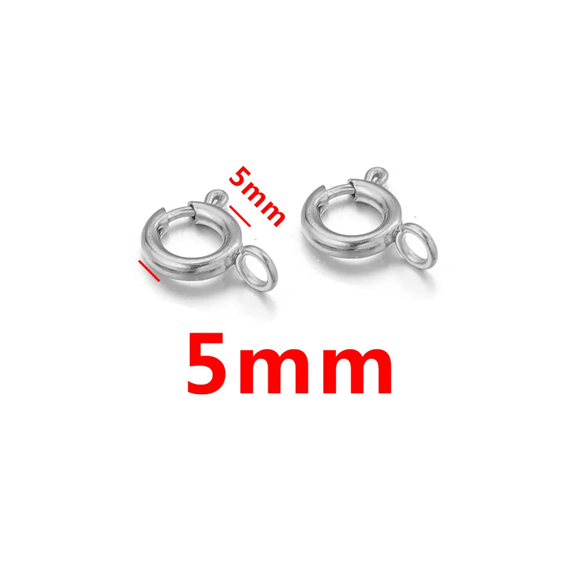10pcs Stainless Steel 18K Spring Ring Clasp With Open Jump Ring