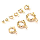 10pcs Stainless Steel 18K Spring Ring Clasp With Open Jump Ring
