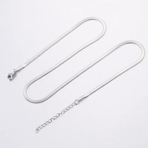 10pcs Stainless Steel 18k Flat Snake Bone Chain DIY Necklace Accessory