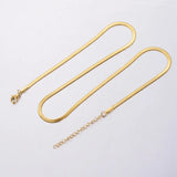 10pcs Stainless Steel 18k Flat Snake Bone Chain DIY Necklace Accessory