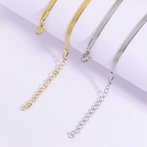 10pcs Stainless Steel 18k Flat Snake Bone Chain DIY Necklace Accessory