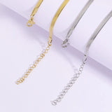 10pcs Stainless Steel 18k Flat Snake Bone Chain DIY Necklace Accessory