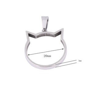 10pcs Cat Face Open Bezel Charms 20mm Set