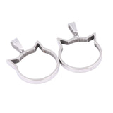 10pcs Cat Face Open Bezel Charms 20mm Set