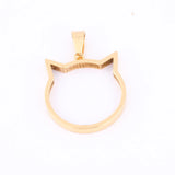 10pcs Cat Face Open Bezel Charms 20mm Set