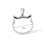 10pcs Cat Face Open Bezel Charms 20mm Set