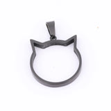 10pcs Cat Face Open Bezel Charms 20mm Set