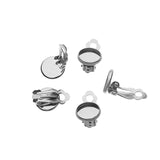 10pcs Stainless Steel Inner Round Bezel Ear Clip Tray