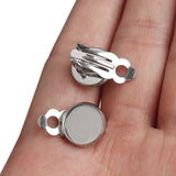 10pcs Stainless Steel Inner Round Bezel Ear Clip Tray