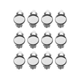 10pcs Stainless Steel Inner Round Bezel Ear Clip Tray